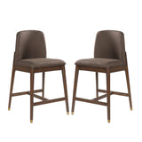 Modern European furniture - Walnut Wooden Counter Stools (2) - www.oroa.com