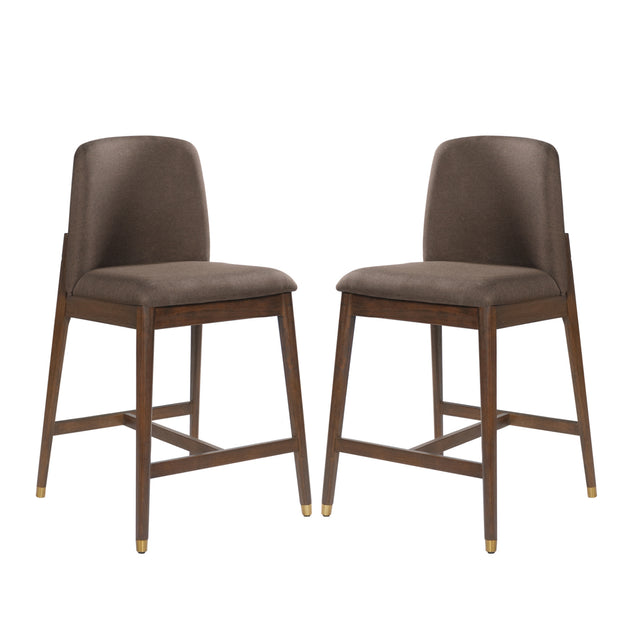Modern European furniture - Walnut Wooden Counter Stools (2) - www.oroa.com