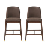 Modern European furniture - Walnut Wooden Counter Stools (2) - www.oroa.com