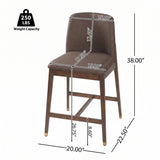 Modern European furniture - Walnut Wooden Counter Stools (2) - www.oroa.com