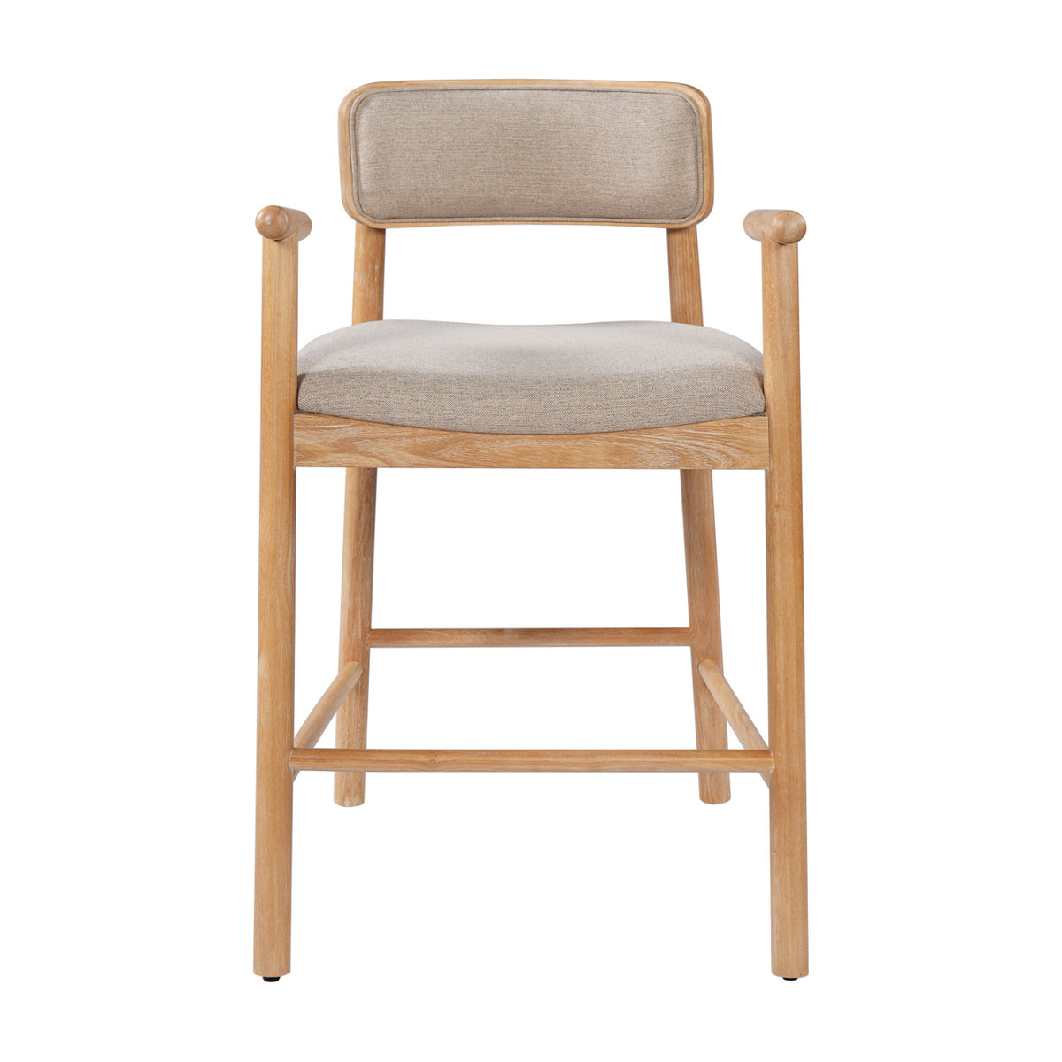Modern European furniture - Rectangular Padded Back Rubber Wood Counter Stool - www.oroa.com