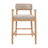 Modern European furniture - Rectangular Padded Back Rubber Wood Counter Stool - www.oroa.com
