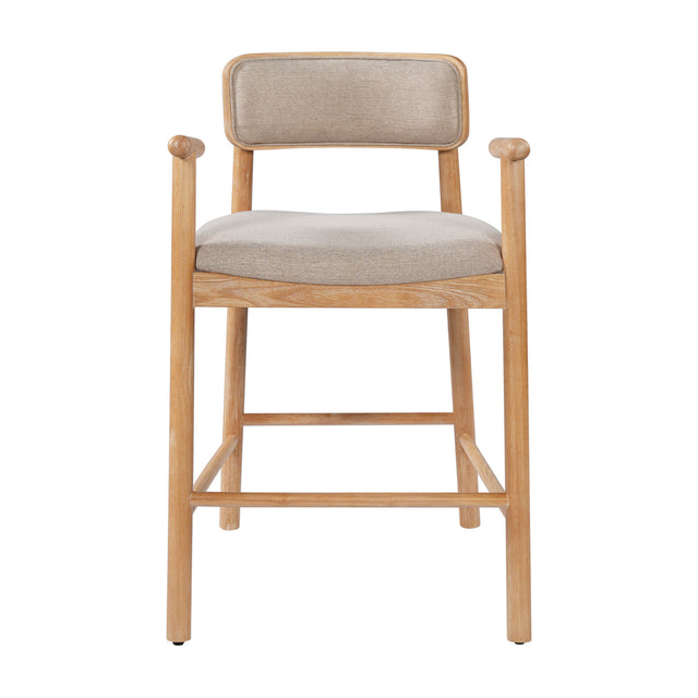 Modern European furniture - Rectangular Padded Back Rubber Wood Counter Stool - www.oroa.com