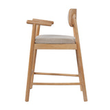 Modern European furniture - Rectangular Padded Back Rubber Wood Counter Stool - www.oroa.com