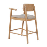 Modern European furniture - Rectangular Padded Back Rubber Wood Counter Stool - www.oroa.com