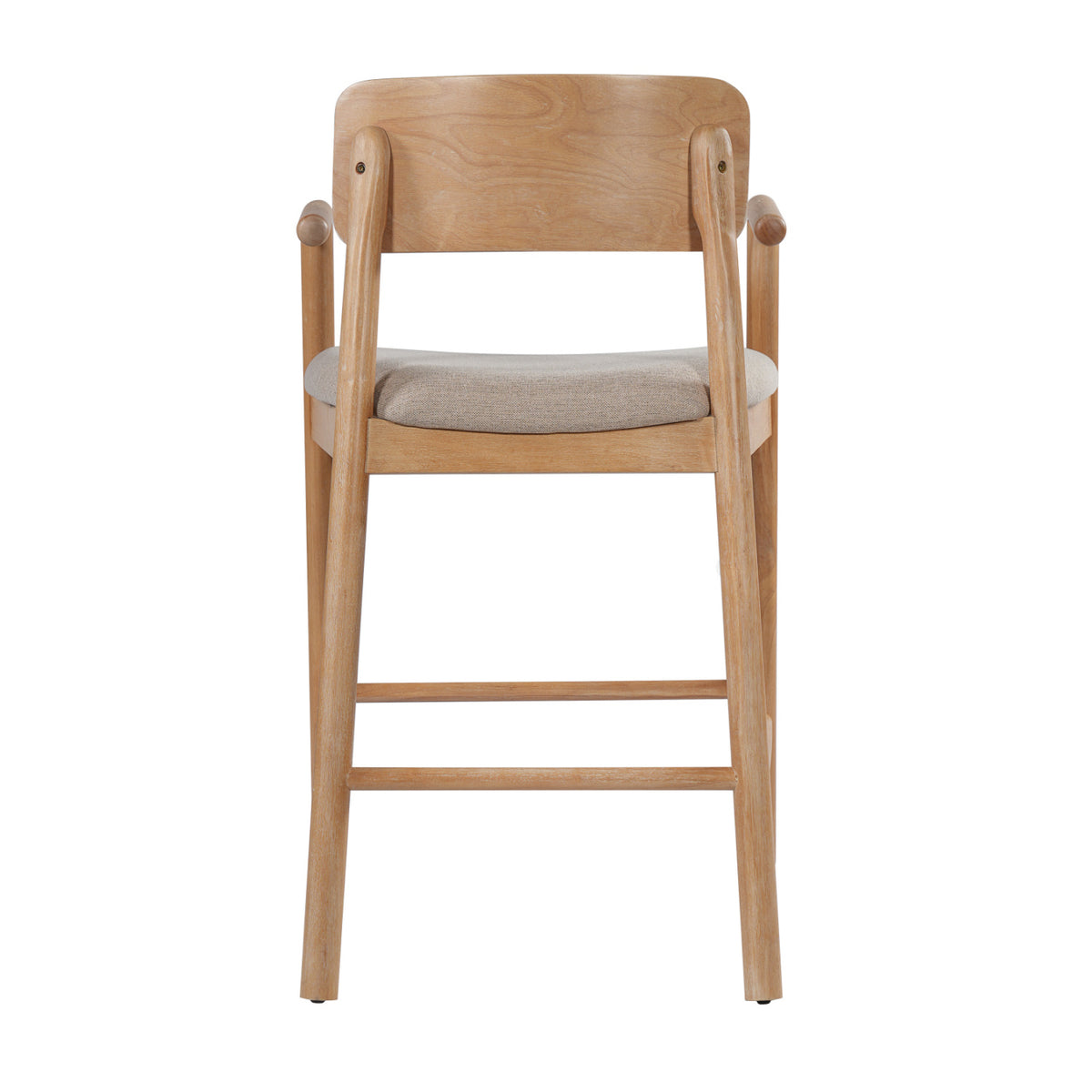 Modern European furniture - Rectangular Padded Back Rubber Wood Counter Stool - www.oroa.com