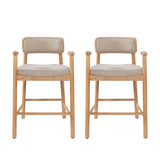 Modern European furniture - Rectangular Padded Back Rubber Wood Counter Stool - www.oroa.com