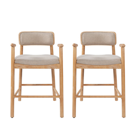 Modern European furniture - Rectangular Padded Back Rubber Wood Counter Stool - www.oroa.com