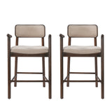 Alaya Minimalist Walnut Counter Height Bar Chairs (2) | OROA