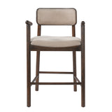 Alaya Minimalist Walnut Counter Height Bar Chairs (2) | OROA
