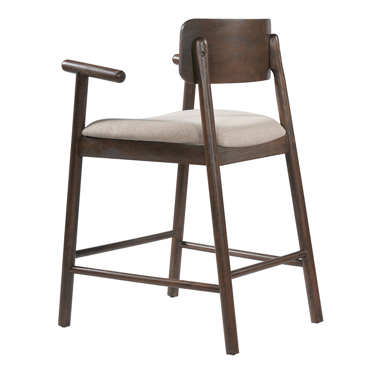Alaya Minimalist Walnut Counter Height Bar Chairs (2) | OROA