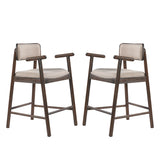 Alaya Minimalist Walnut Counter Height Bar Chairs (2) | OROA