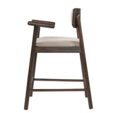 Alaya Minimalist Walnut Counter Height Bar Chairs (2) | OROA