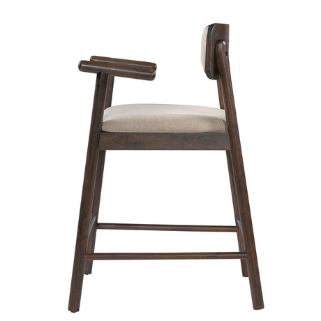 Alaya Minimalist Walnut Counter Height Bar Chairs (2) | OROA
