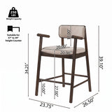 Alaya Minimalist Walnut Counter Height Bar Chairs (2) | OROA