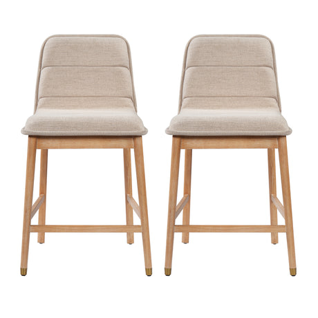 Modern European furniture - Clyde Natural Finish Counter Stools (2) - www.oroa.com
