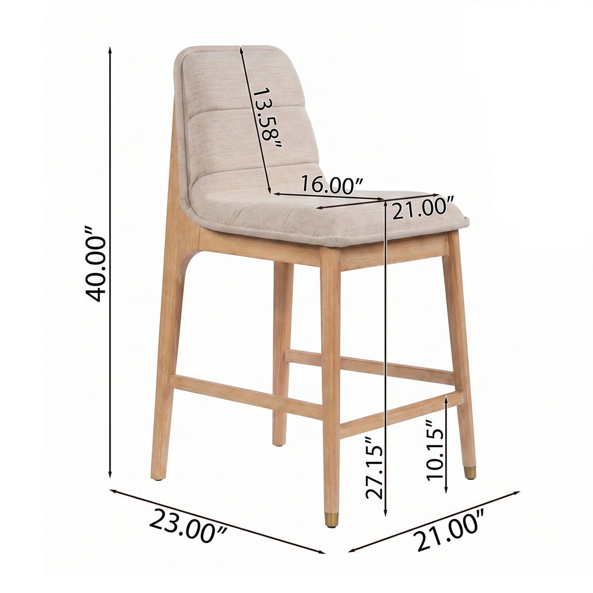 Modern European furniture - Clyde Natural Finish Counter Stools (2) - www.oroa.com