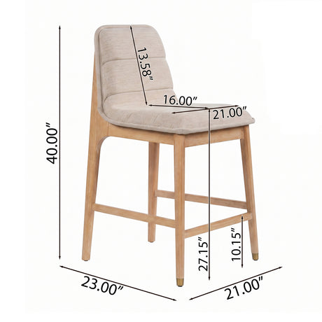 Modern European furniture - Clyde Natural Finish Counter Stools (2) - www.oroa.com