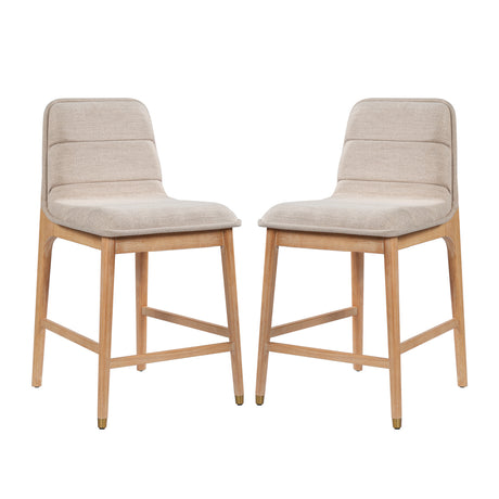 Modern European furniture - Clyde Natural Finish Counter Stools (2) - www.oroa.com