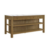 Rustic Marble Wooden Kitchen Island | OROA