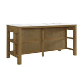 Rustic Marble Wooden Kitchen Island | OROA
