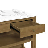 Rustic Marble Wooden Kitchen Island | OROA