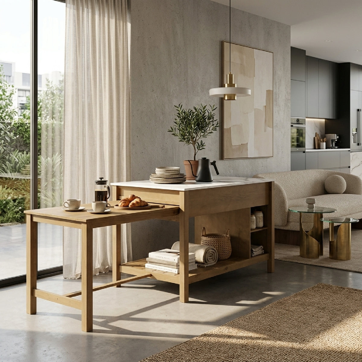 Storage Cart Pull-Out Side Table | OROA