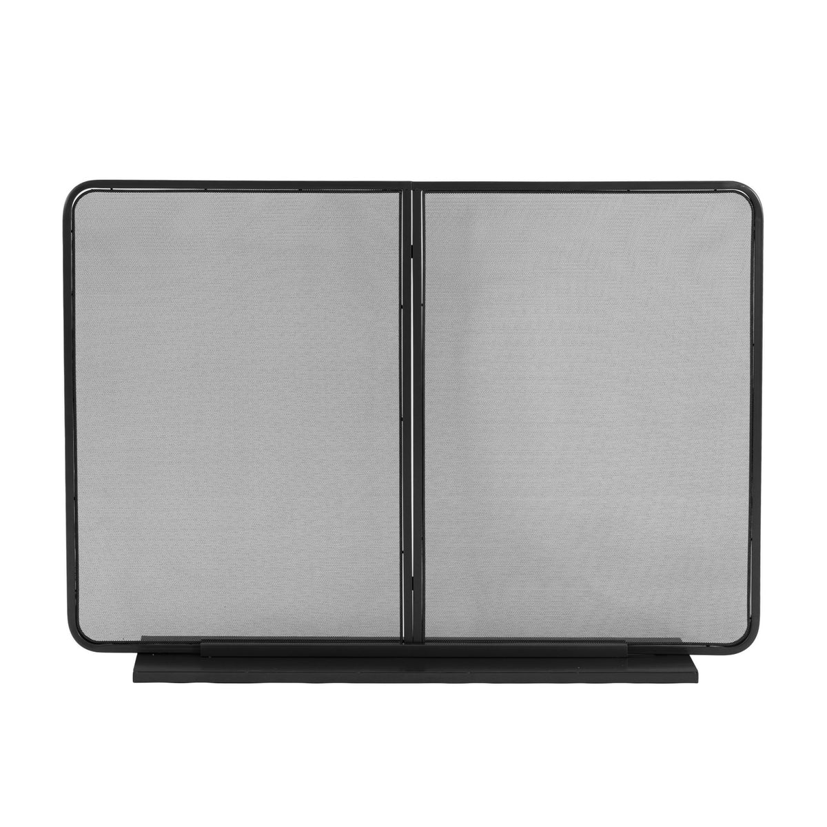 Black Two‑Panel Freestanding Fireplace Screen | OROA