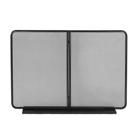 Black Two‑Panel Freestanding Fireplace Screen | OROA