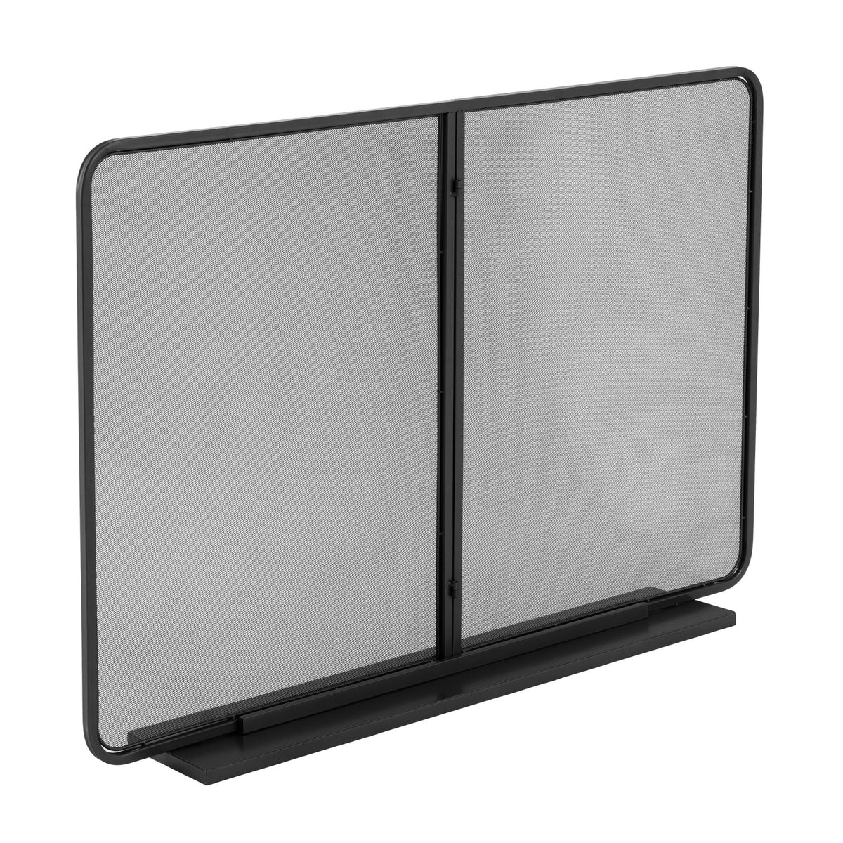 Black Two‑Panel Freestanding Fireplace Screen | OROA