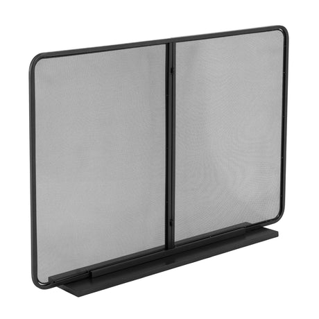 Black Two‑Panel Freestanding Fireplace Screen | OROA