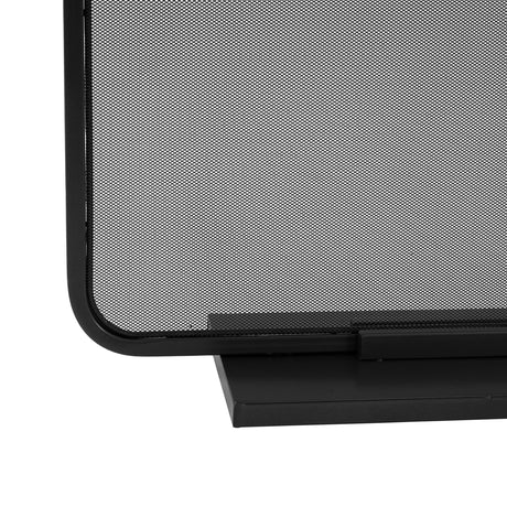 Black Two‑Panel Freestanding Fireplace Screen | OROA
