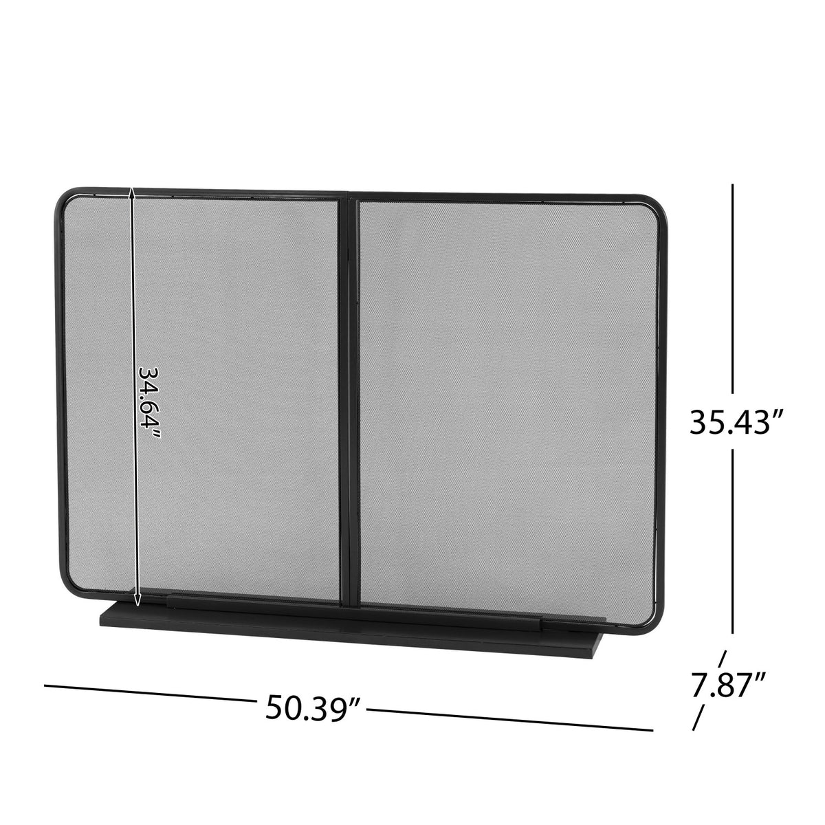 Black Two‑Panel Freestanding Fireplace Screen | OROA