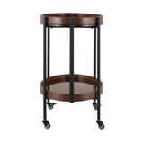 Oval 2-Tier Dark Walnut Bar Cart | OROA