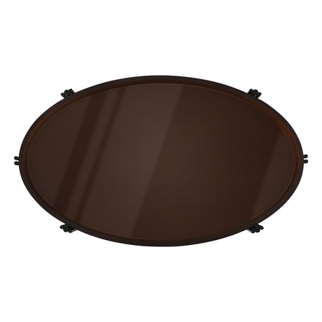 Modern European furniture - Oval 2-Tier Dark Walnut Bar Cart - www.oroa.com