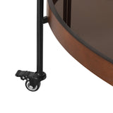 Oval 2-Tier Dark Walnut Bar Cart | OROA