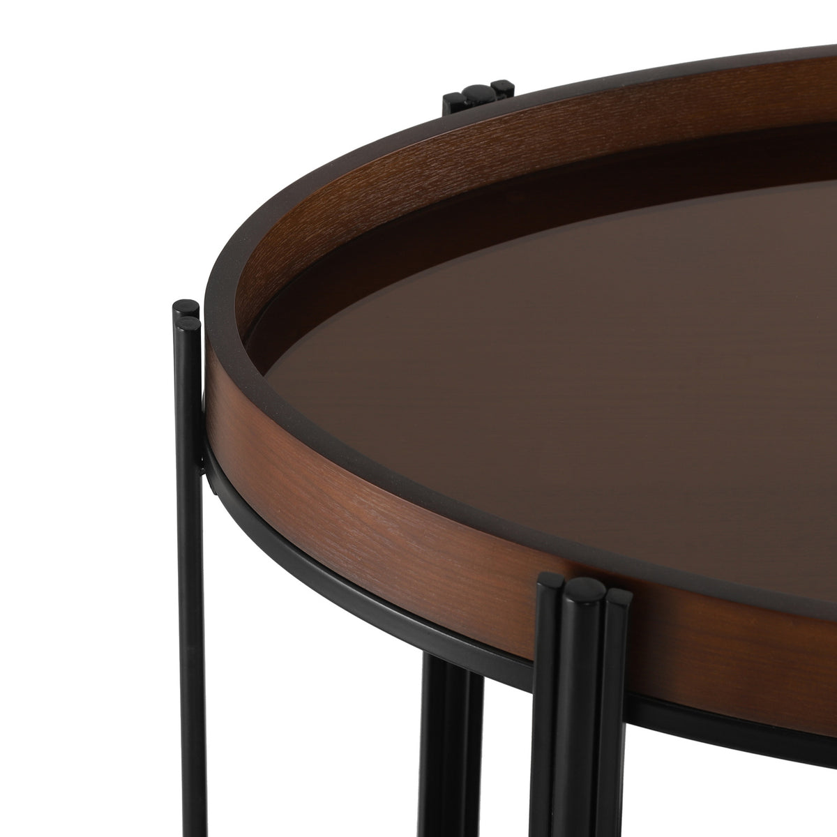Oval 2-Tier Dark Walnut Bar Cart | OROA