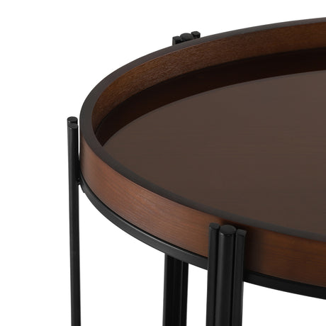 Modern European furniture - Oval 2-Tier Dark Walnut Bar Cart - www.oroa.com