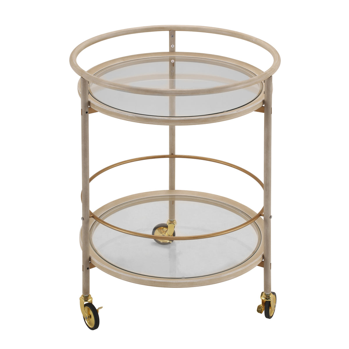 Gold Accents Round Bar Cart | OROA