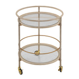 Gold Accents Round Bar Cart | OROA