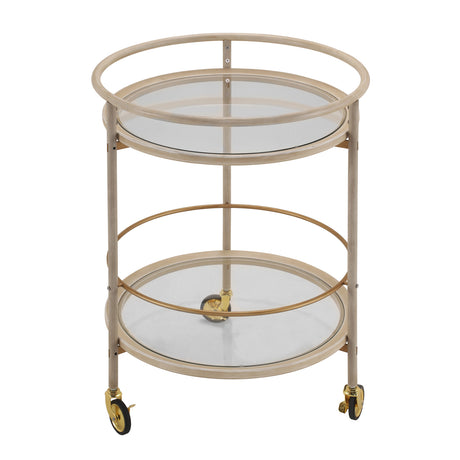 Modern European furniture - Gold Accents Round Bar Cart - www.oroa.com