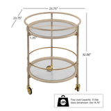 Gold Accents Round Bar Cart | OROA