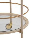 Gold Accents Round Bar Cart | OROA