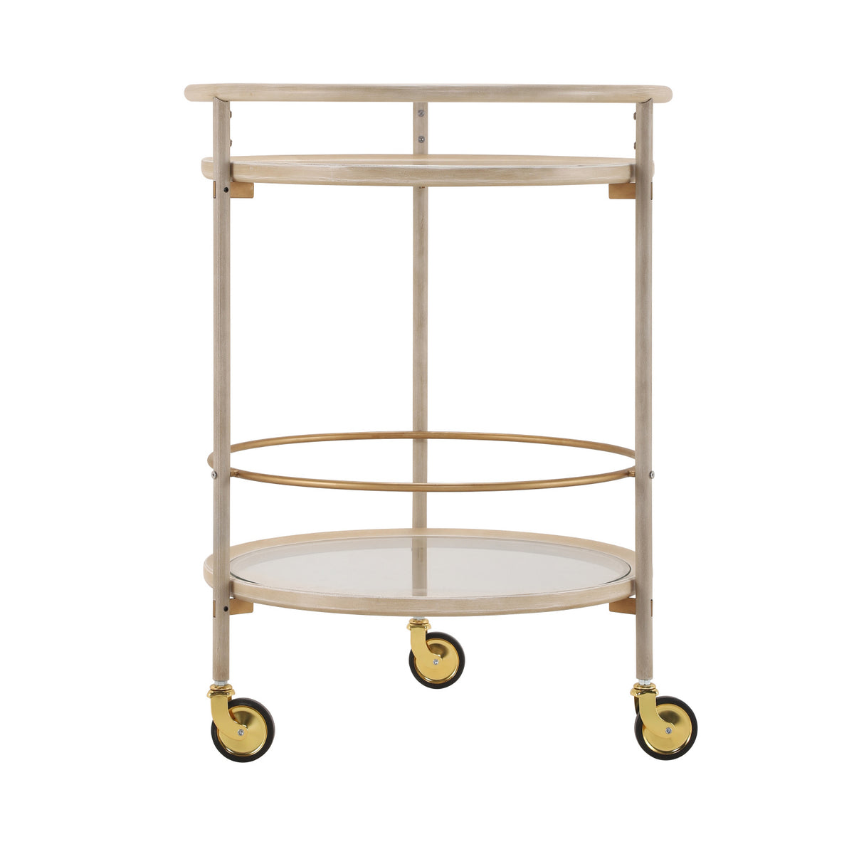 Gold Accents Round Bar Cart | OROA