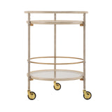 Gold Accents Round Bar Cart | OROA