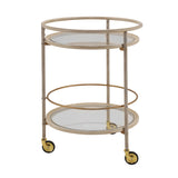 Gold Accents Round Bar Cart | OROA