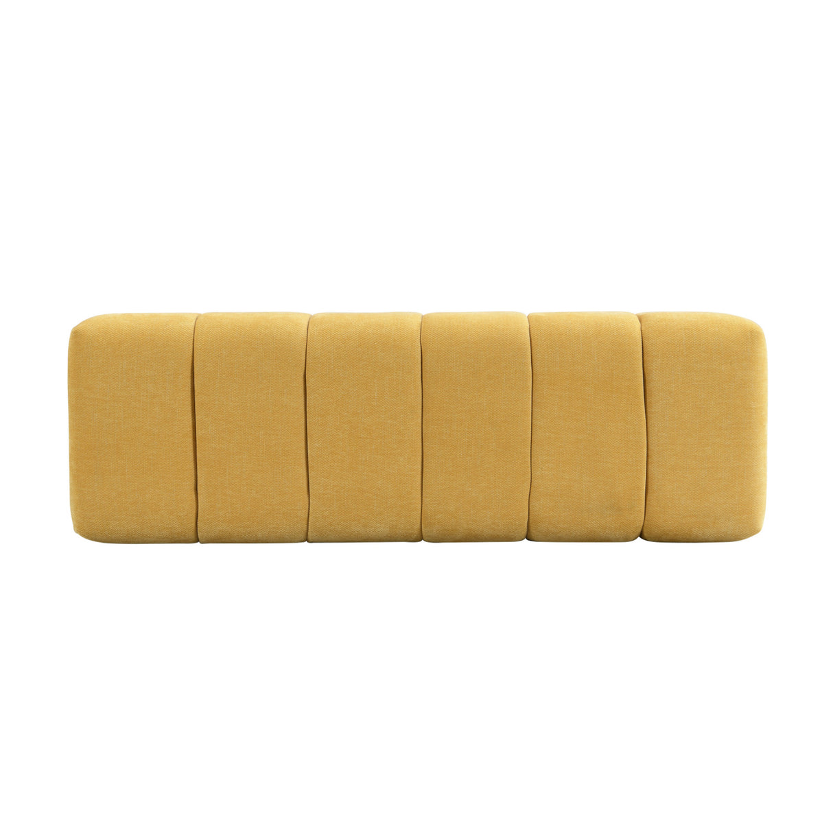 No-Assembly Yellow Chenille Upholstered Bench | OROA