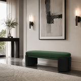 Green & Black Wooden Upholstered Bench | OROA