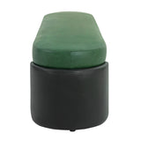 Green & Black Wooden Upholstered Bench | OROA