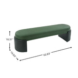 Green & Black Wooden Upholstered Bench | OROA